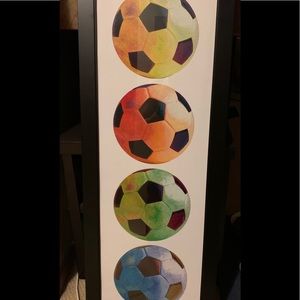 Framed soccer ball poster